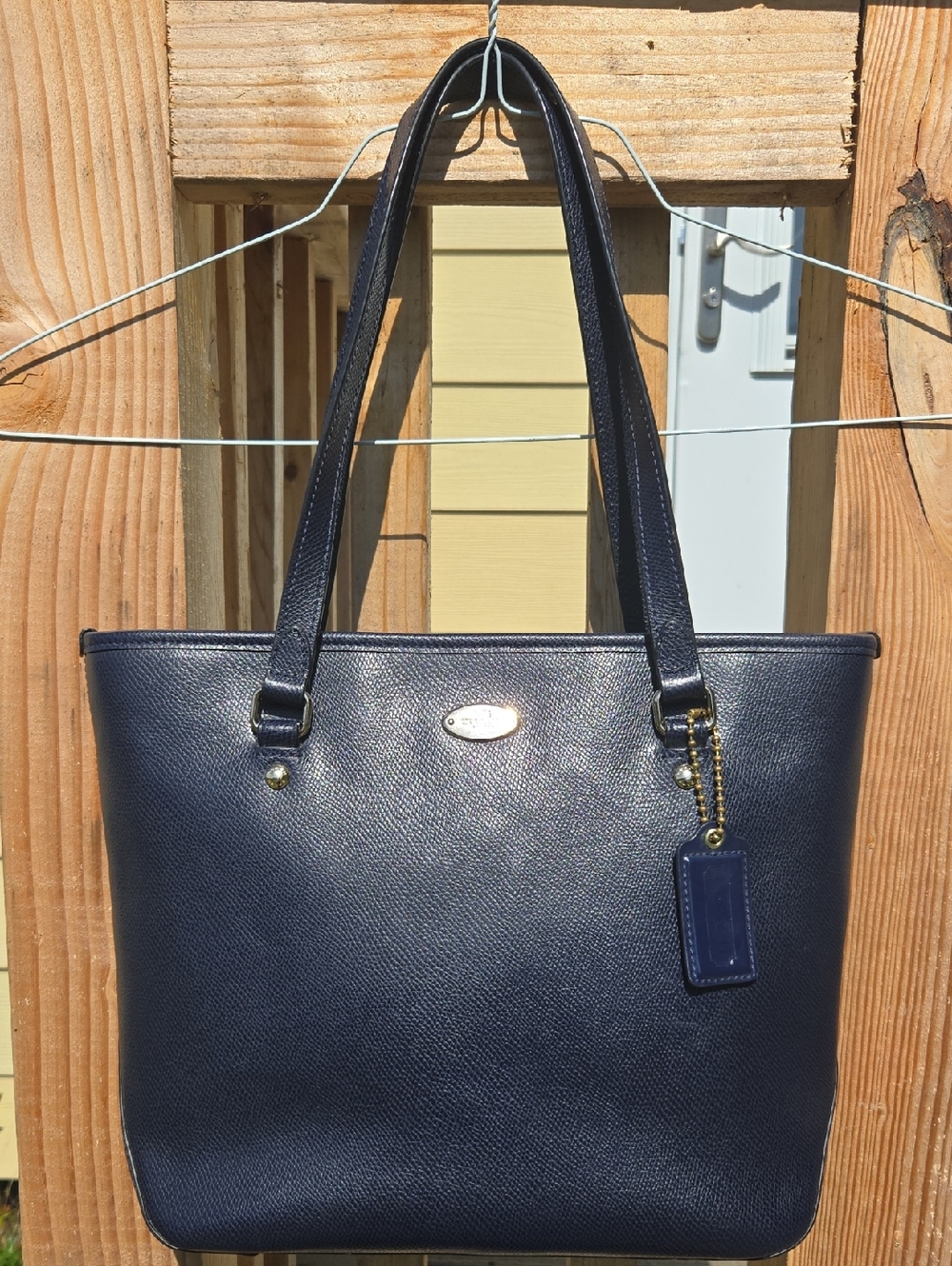 Coach Navy Blue Leather Professional Tote